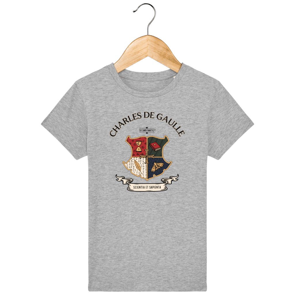 tee-shirt-enfant-bio-blason-ecole-charles-de-gaulle-so-emblematic